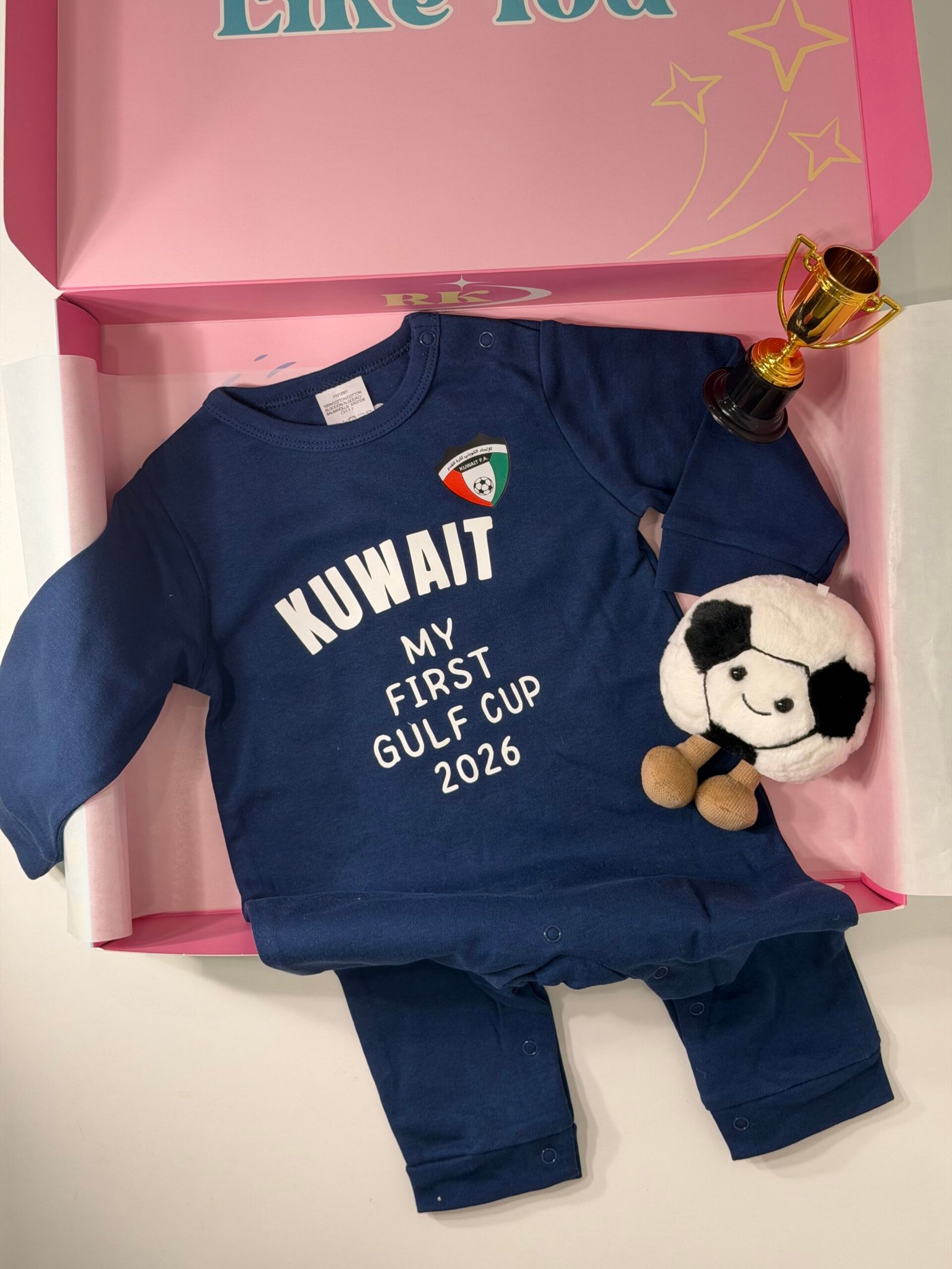 Kuwait Baby Soccer Navy Blue Overall - الصورة 3