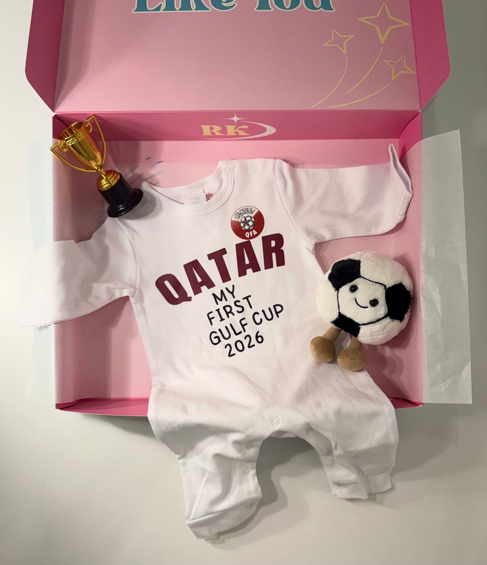 Qatar Baby Soccer Onesie - Image 2